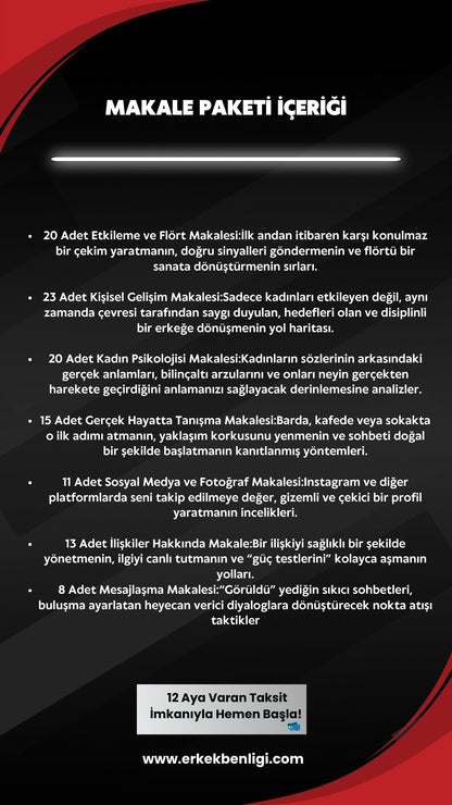 100 ADET MAKALE PAKETİ | ERKEK BENLİĞİ - Erkek Benliği